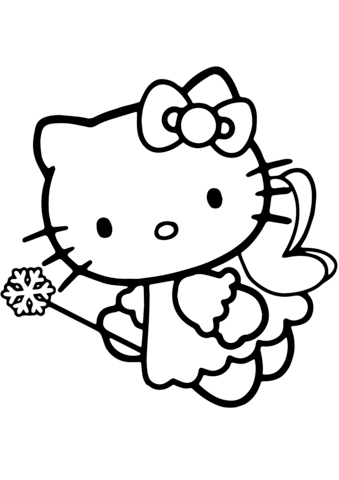 Hello Kitty Fairy Coloring Page